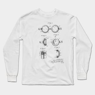 Cushion for Goggles Vintage Patent Hand Drawing Long Sleeve T-Shirt